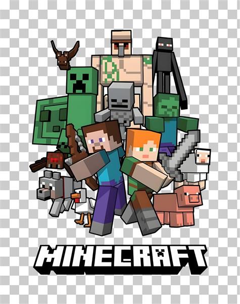 طرح تمام شخصیت‌های بازی ماینکرافت باکیفیت برای پوستر دیواری اتاق گیمر