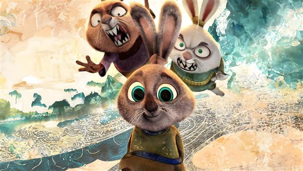 پوستر کارتونی خرگوش‌های شرور برای چاپ روی تابلو و پرده اتاق نوجوان