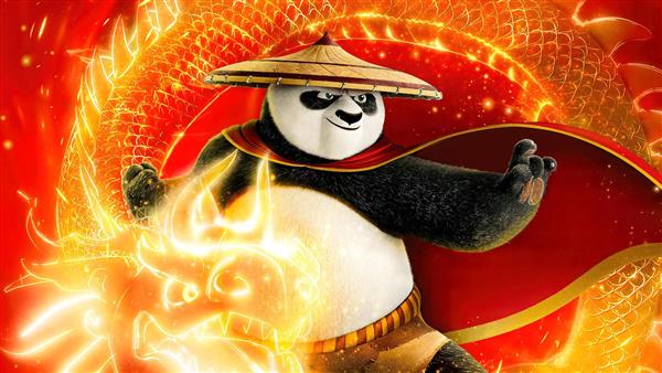 تصویر پو شخصیت اصلی پاندای کونگ فو کار با آتش اژدها برای تابلو