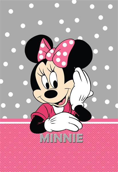 تصویر مینی ماوس با پس زمینه خالدار صورتی و خاکستری برای چاپ