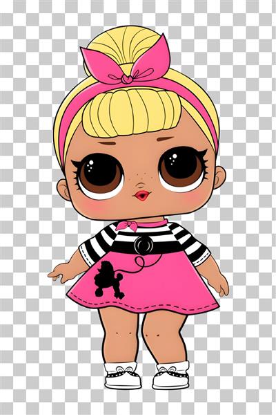 طرح عروسک LOL Surprise فانتزی پاپ آرت برای چاپ روی ماگ و کوسن