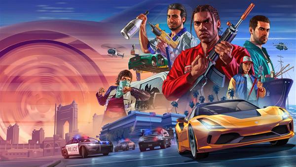 پوستر حادثه‌ای شخصیت‌های جی تی ای برای تابلو تزیینی بازیکنان