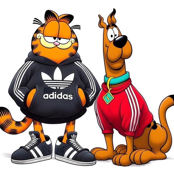 طرح کارتونی گارفیلد و اسکوبی‌دو با لباس‌های ورزشی برای کوسن