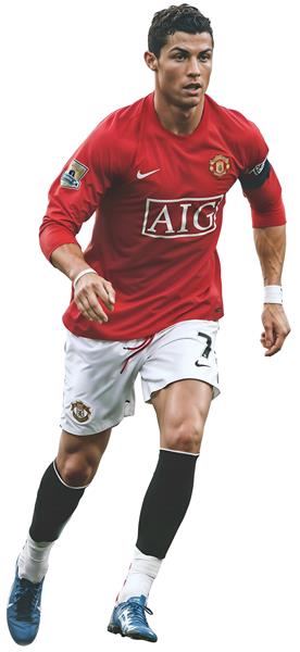 عکس رونالدو با لباس منچستر یونایتد در حال دویدن برای پوستر ورزشی