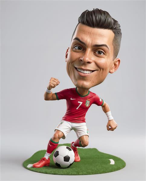 فیگور کارتونی رونالدو با لباس پرتغال برای چاپ روی ماگ