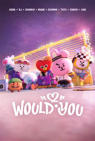 طرح شخصیت‌های بی تی ۲۱ (BT21) با تم عاشقانه و فانتزی برای پوستر دخترانه