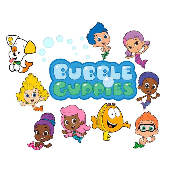 طرح شخصیت‌های کارتونی ماهی‌های بادکنکی (Bubble Guppies) برای پوستر اتاق کودک