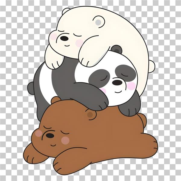 عکس سه خرس کارتونی خندان برای استیکر دیواری اتاق کودک و نوزاد