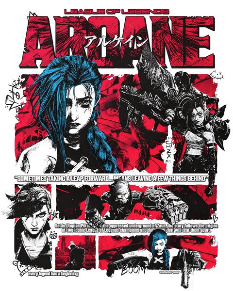 پوستر گروهی شخصیت‌های آرکین با سبک نقاشی آبرنگ برای تابلو