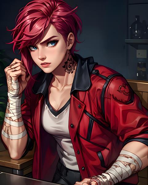 تصویر واقعی وای آرکین با موهای قرمز برای چاپ روی ماگ و کوسن