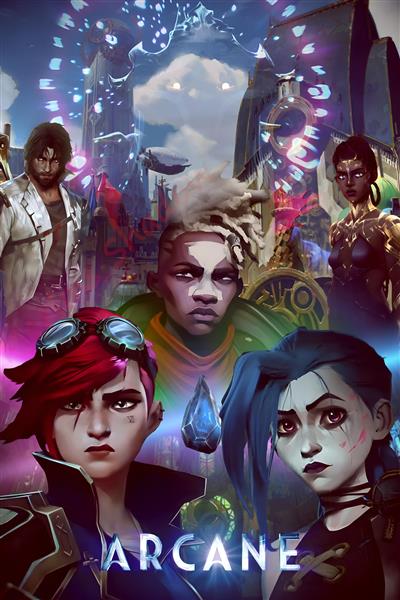 طرح مجموعه کاراکترهای آرکین با رنگ‌های شاد برای پوستر دکوراتیو