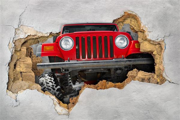 پوستر دیواری سه بعدی آفرودی از دیوار بیرون زده و زمینه جذاب