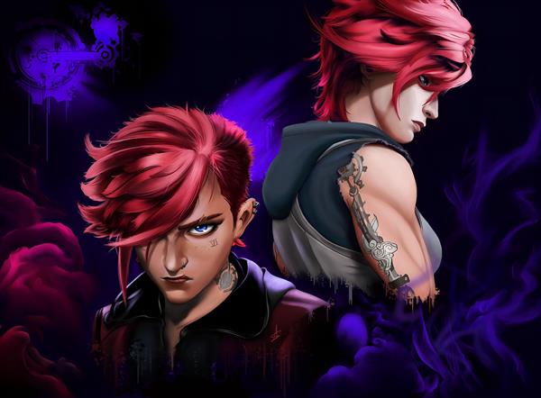 طرح دوگانه وای آرکین با پس‌زمینه تیره برای اتاق گیمینگ