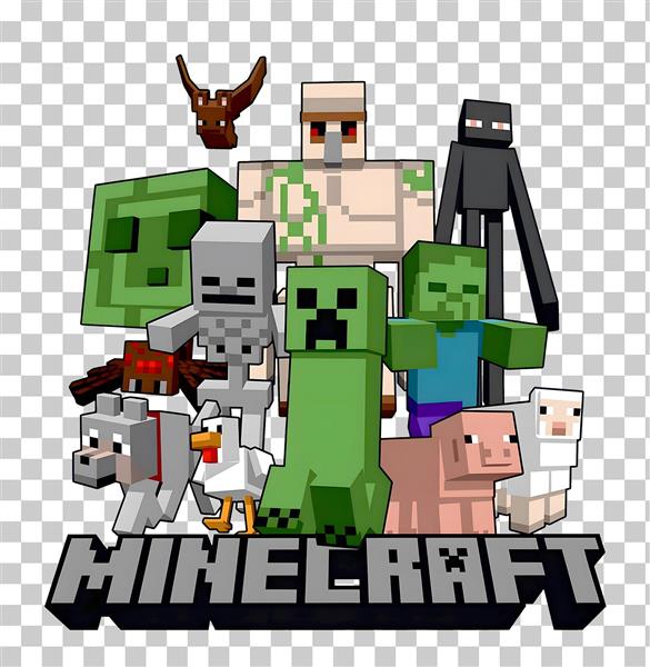 طرح تمام ماب‌های ماینکرافت با پس‌زمینه شفاف برای چاپ تیشرت