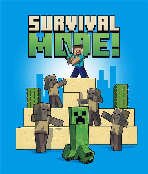 طرح استیو در حالت سوروایول مود با کریپر و زامبی برای اتاق نوجوان