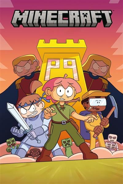 طرح فانتزی شخصیت‌های انیمیشنی ماینکرافت در سبک کارتونی برای تابلو