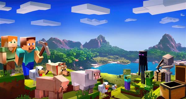 تصویر کاراکترهای ماینکرافت و حیوانات باکیفیت برای چاپ پوستر اتاق