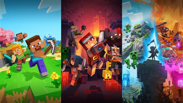 تصویر سه‌گانه شخصیت‌های ماینکرافت با سبک‌های مختلف بازی برای چاپ تابلو