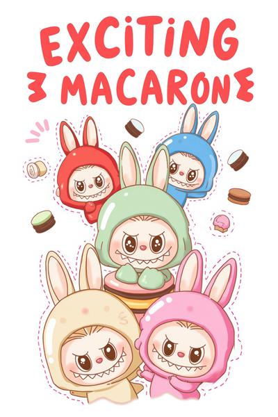 طرح لبوبوهای ماکارونی رنگارنگ فانتزی برای چاپ روی ماگ و کوسن