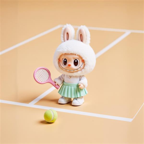 عکس لبوبو با لباس تنیس برای پوستر دکوراتیو اتاق نوجوان اسپرت