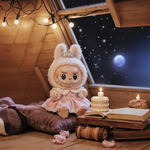 تصویر لبوبو شاهزاده خانم در اتاقک زیر شیروانی برای پوستر اتاق دخترانه