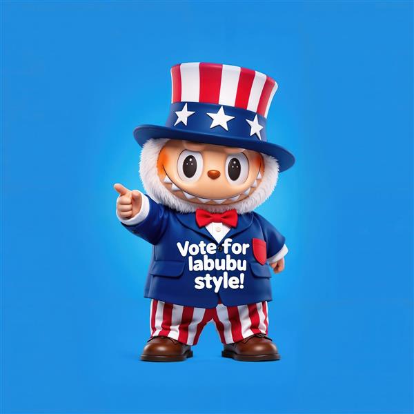 تصویر لبوبو آمریکایی با کلاه عمو سام برای پوستر دکوراتیو با تم خاص