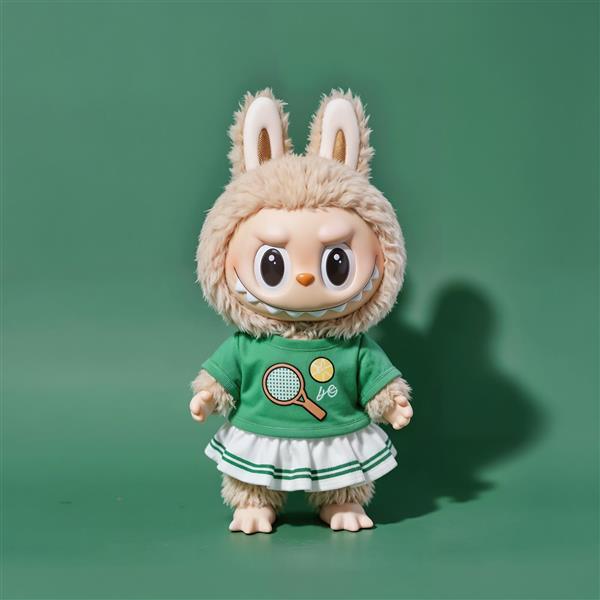 عکس لبوبو تنیس‌باز فانتزی با لباس ورزشی سبز برای چاپ روی کوسن