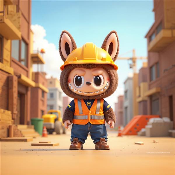 عکس لبوبو مهندس با کلاه ایمنی برای پوستر دیواری اتاق نوجوانان