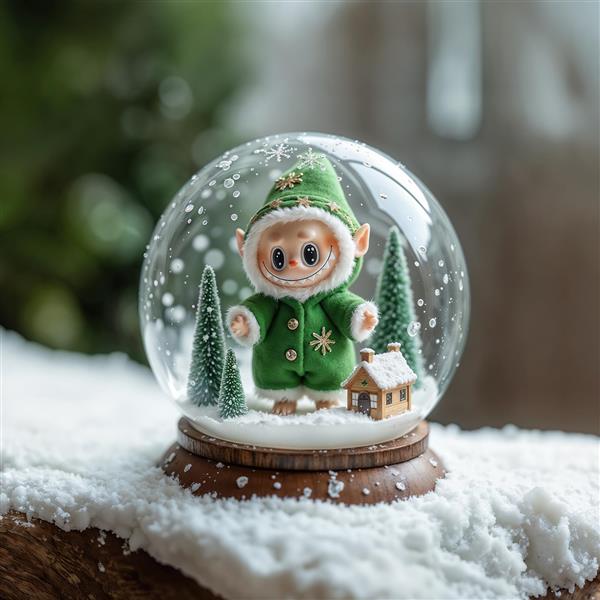 لبوبو آدم‌کوتوله سبز برفی برای دکوراسیون کریسمس و شب یلدا