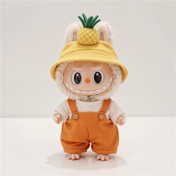 تصویر شخصیت لبوبو با کلاه آناناسی و لباس نارنجی برای چاپ روی ماگ و کوسن