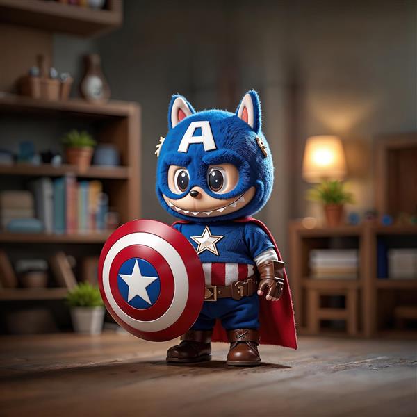 عکس فانتزی لبوبو ابرقهرمان (کاپیتان آمریکا) برای پوستر اتاق پسرانه