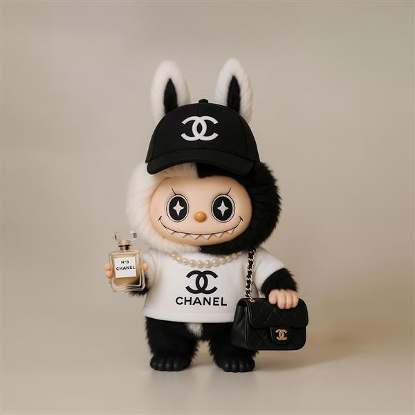 عکس شخصیت لبوبو با استایل مد و فشن برای تابلوی دکوراتیو مدرن لوکس