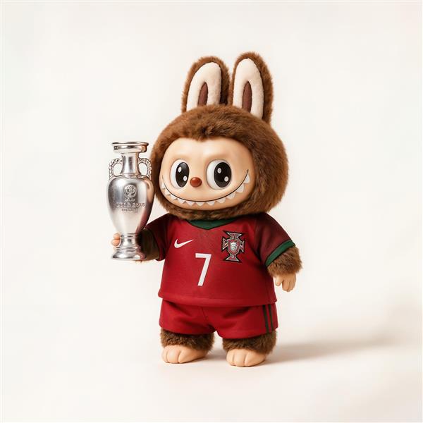 لبوبو رونالدو با پیراهن پرتغال و جام قهرمانی اروپا برای پوستر ورزشی