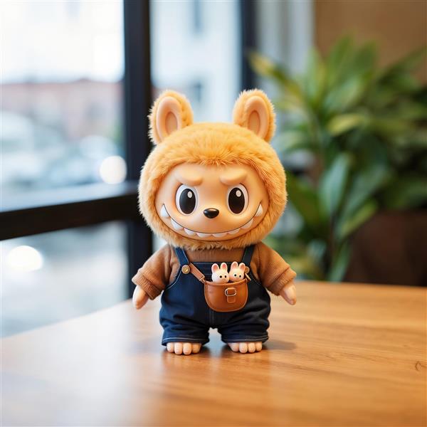 عکس عروسک لبوبو کارتونی با جیب کوچک برای چاپ روی ماگ و کوسن