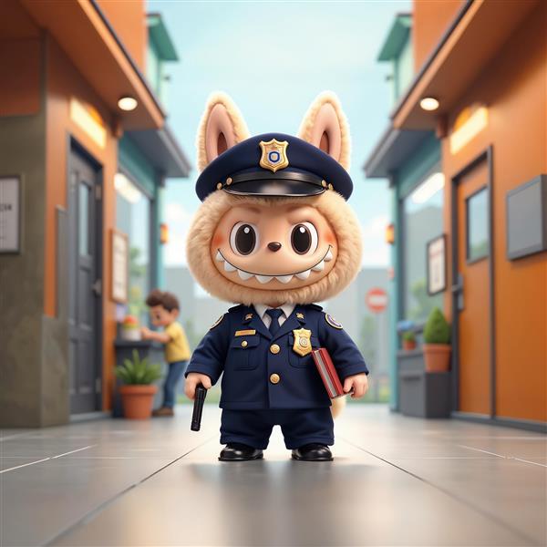 پوستر لبوبو پلیس در خیابان شهری