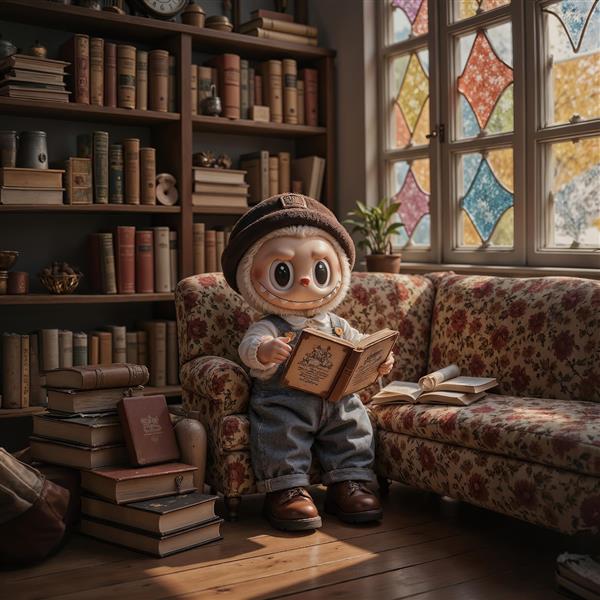 تابلو دکوراتیو لبوبو کتابخوان در کتابخانه کلاسیک