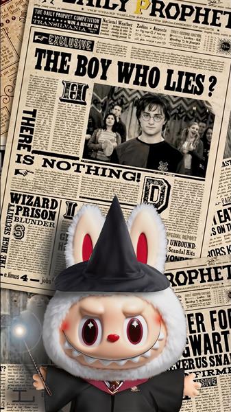 پوستر لبوبو جادوگر روی صفحه روزنامه جادویی فانتزی