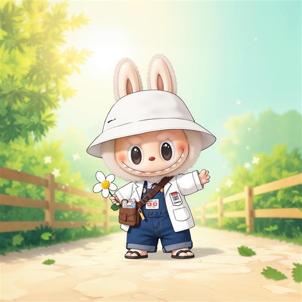 تابلو لبوبو ماجراجو در مسیر جنگلی آفتابی