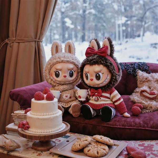 تابلو دکوراتیو لبوبو ها در کافه زمستانی