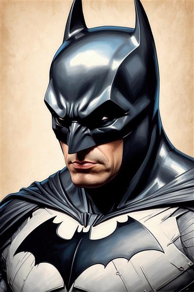 عکس پرتره نزدیک بتمن با ماسک تیره برای پوستر دیواری باکیفیت