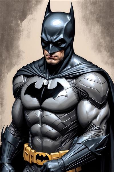 عکس پرتره بتمن با لباس زرهی برای چاپ روی ماگ و کوسن باکیفیت