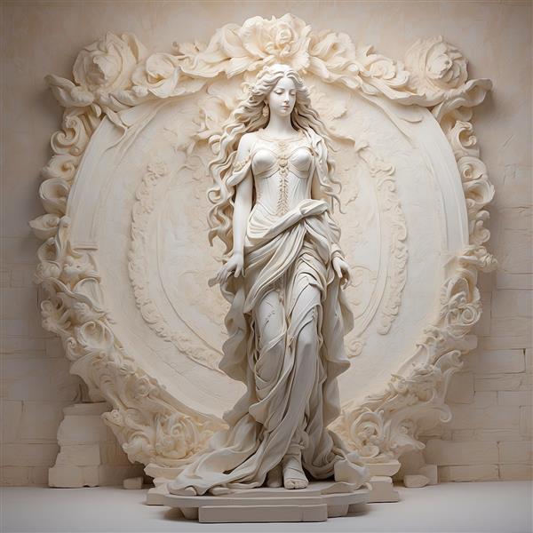 عکس مجسمه زن کلاسیک ایستاده برای پوستر دیواری بزرگ باکیفیت