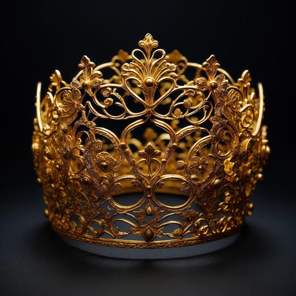 عکس تاج پادشاهی طلایی پرجزئیات و کاملاً کلاسیک برای چاپ روی پرده