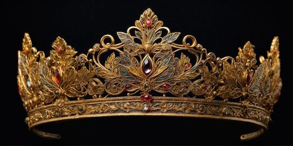 عکس تاج سلطنتی طلایی پرنگین با سبک کلاسیک برای تابلو دیواری لوکس