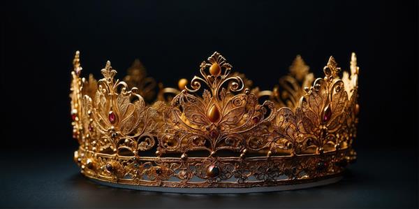 تصویر تاج پادشاهی طلایی با شکوه و پرجزئیات برای تابلو دکوراتیو منزل