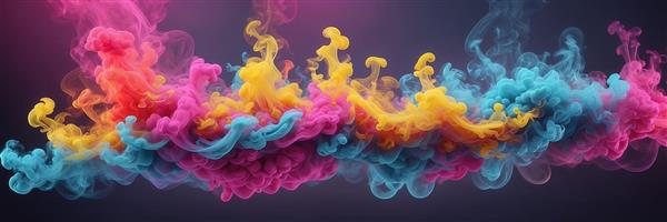 طرح انتزاعی دود رنگی مجلل در فضا با کیفیت بالا برای چاپ