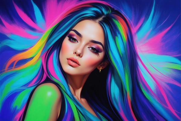 عکس زن زیبا با لباس آبی فیروزه‌ای برای پوستر چاپی عمودی