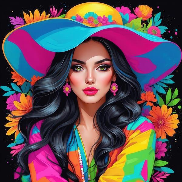 عکس پرتره زن با موهای آبی روشن برای چاپ روی ماگ