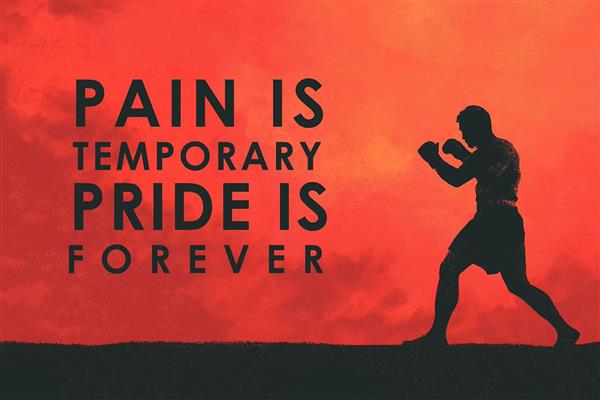 پوستر دیواری بوکسور حرفه ای و نوشته ای انگیزشی