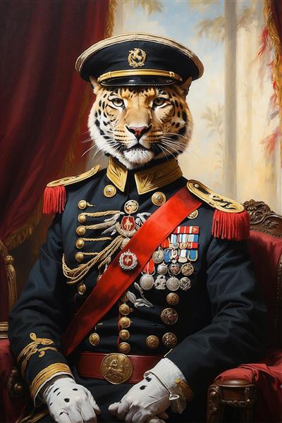 عکس پاندا ژنرال با پرچم آمریکا برای پوستر دیواری اتاق کودک